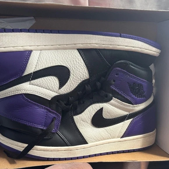 Nike Air Jordan 1 High Court Purple Black White - Picture 1 of 4